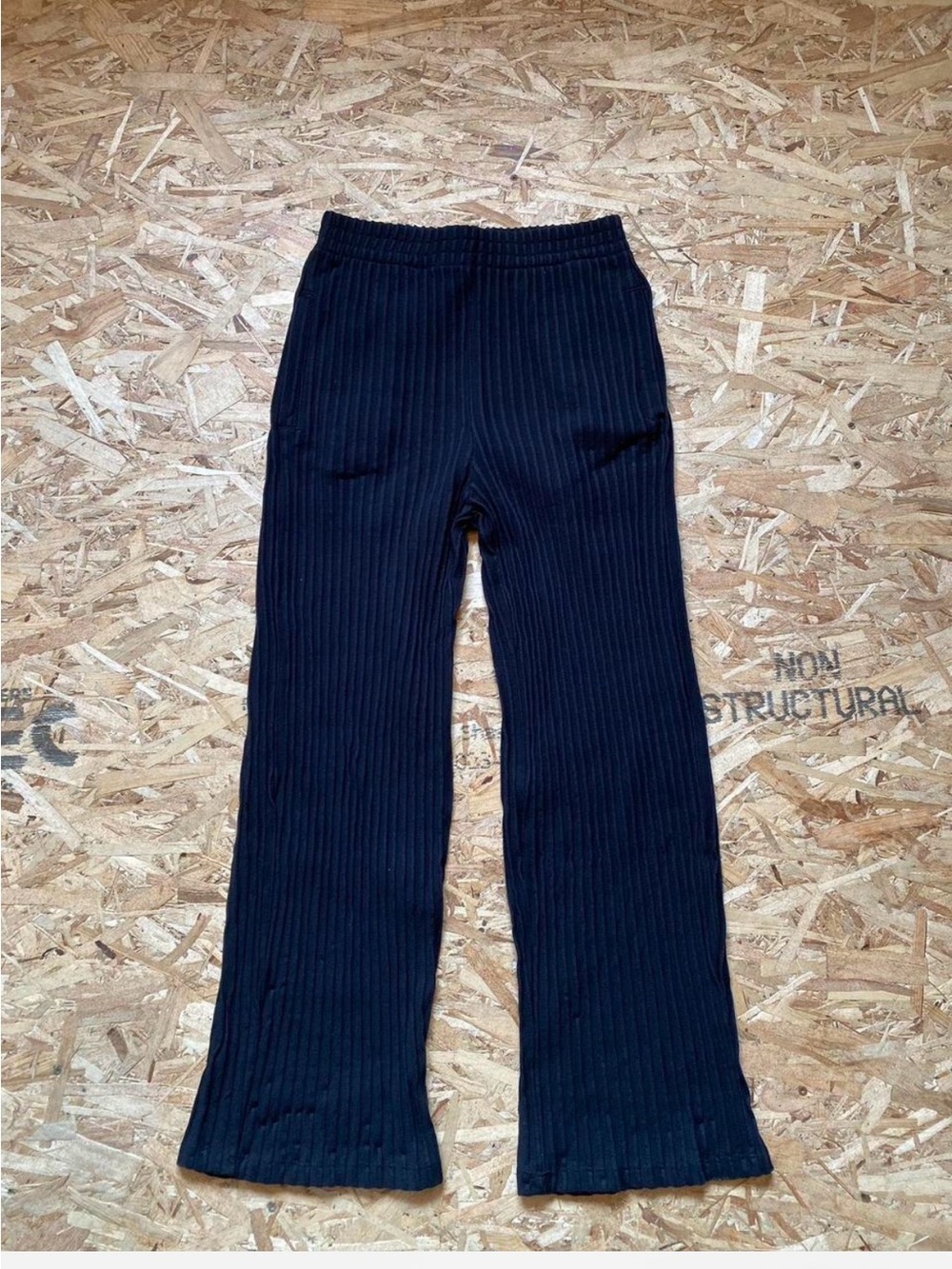 Zara Black Ribbed Pull-On Men's Joggers